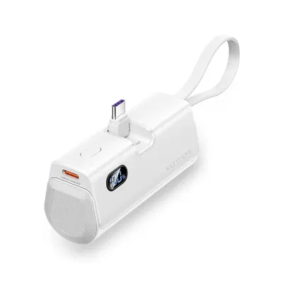 image of VENTION FHQW0 LED Display 4800mAh Power Bank - White with Spec and Price in BDT
