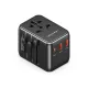 Vention FJEB0 20W 3-Port USB(C+A+A) Universal Travel Adapter - Black