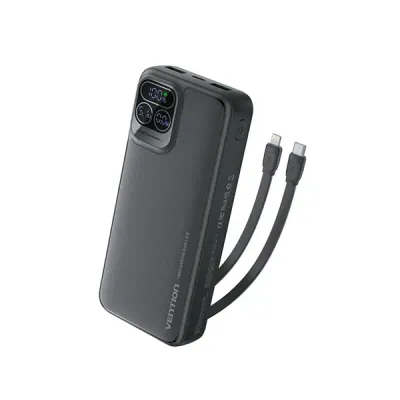 image of Vention I15BB-V2 20000mAh 22.5W LED Display Power Bank - Black with Spec and Price in BDT
