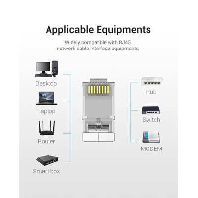 image of VENTION IDFR0-10 Cat.6A FTP RJ45 Modular Plug - 10 Pack with Spec and Price in BDT