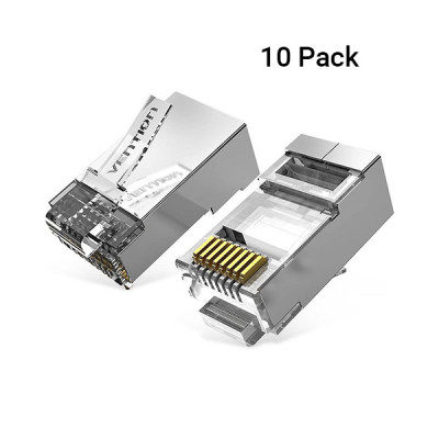 image of VENTION IDFR0-10 Cat.6A FTP RJ45 Modular Plug - 10 Pack with Spec and Price in BDT