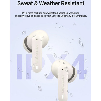 image of VENTION NBMN0 Air A01 True Wireless Bluetooth Earbuds - Beige with Spec and Price in BDT