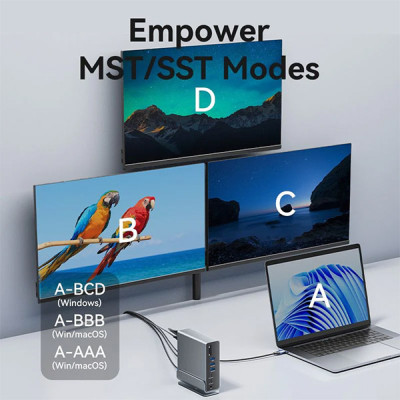 image of VENTION TPUH0 Multifunction 15-in-1 Docking Station with Spec and Price in BDT