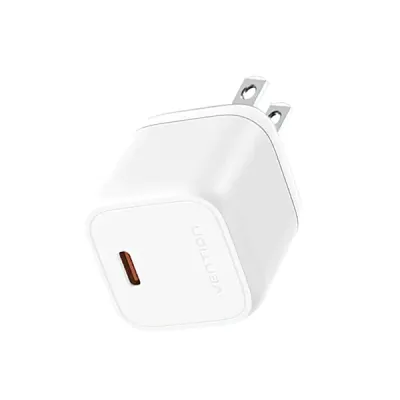 image of VENTION FAKW0-US 30W USB-C GaN Charger - US-Plug with Spec and Price in BDT