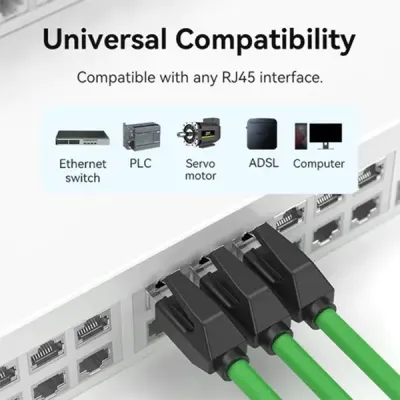 image of VENTION IBPGI Cat6A SFTP Industrial Flexible Patch Cable - 3M with Spec and Price in BDT