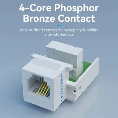 image of VENTION IRCW0 RJ11 Telephone Punch-down Modular Jack with Spec and Price in BDT