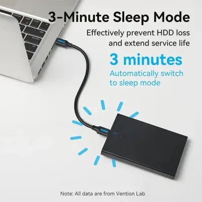 image of VENTION KPAB0 2.5 Inch SATA Hard Drive Enclosure with Spec and Price in BDT