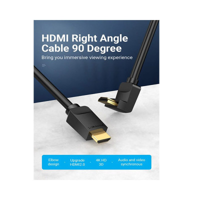 image of VENTION AARBG 90 Degree Right Angle HDMI Cable - 1.5M with Spec and Price in BDT