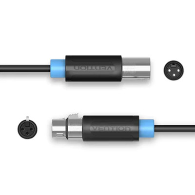 image of VENTION BBFBL XLR Audio Extension Cable 10M Black with Spec and Price in BDT