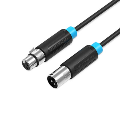 image of VENTION BBFBL XLR Audio Extension Cable 10M Black with Spec and Price in BDT