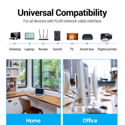image of VENTION IBKBQ Cat.6 UTP Patch Cable 20M Black with Spec and Price in BDT