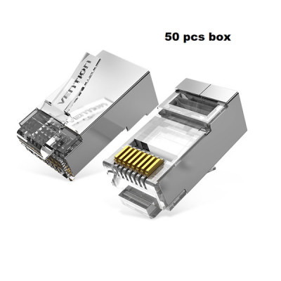 image of VENTION IDFR0-50 Cat.6A FTP RJ45 Modular Plug Transparent 50 Pack with Spec and Price in BDT