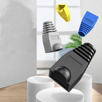 image of VENTION IOCY0-50  RJ45 Strain Relief Boots Yellow PVC Style 50 Pack with Spec and Price in BDT