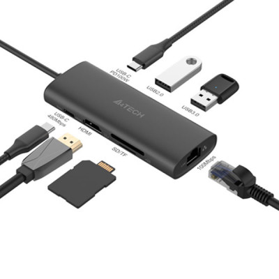image of A4Tech DST-80C 8-In-1 USB 3.0, SD Card and HDMI USB-C Docking Station with Spec and Price in BDT