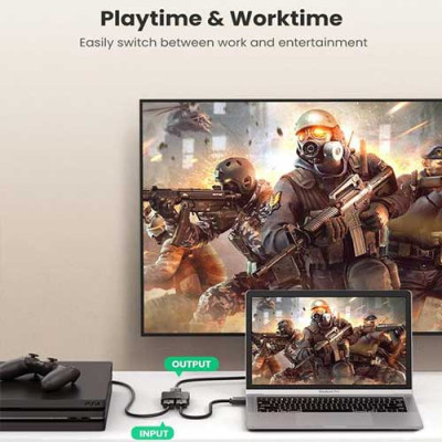 image of UGREEN CM217 (50966) 2 In 1 Out HDMI Switcher 4K 60Hz with Spec and Price in BDT