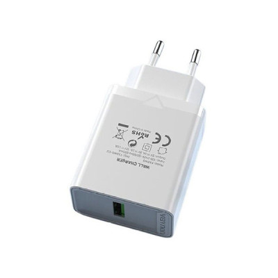 image of VENTION FABW0-EU 1-port USB Wall Charger(18W) EU-Plug White with Spec and Price in BDT