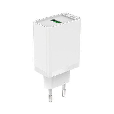 image of VENTION FABW0-EU 1-port USB Wall Charger(18W) EU-Plug White with Spec and Price in BDT