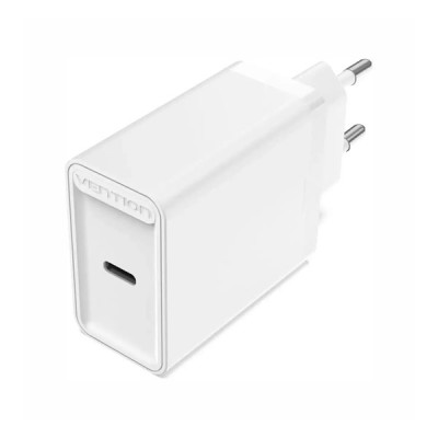 image of VENTION FADW0-EU 1-port USB-C Wall Charger(20W) EU-Plug White with Spec and Price in BDT