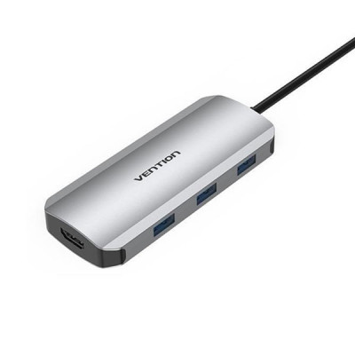 image of Vention TOJHB USB-C to HDMI/USB 7-in-1 Docking Station 0.15M with Spec and Price in BDT